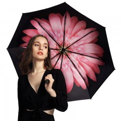 蕉下太阳伞防紫外线雨伞双层防晒伞折叠晴雨伞遮阳伞女小黑伞49cm*8骨浅妃