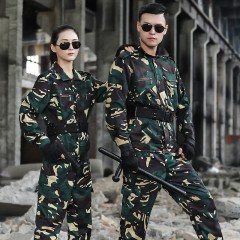 迷彩服套装男女军训服劳保服装户外拓展训练服耐磨工作服保安执勤服上衣下裤帽子内腰带