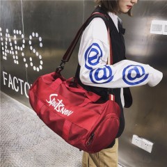 运动健身包男女训练包干湿分离鞋仓大容量手提包折叠旅行袋单肩斜挎妈咪包行李包酒红色