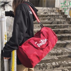 运动健身包男女训练包干湿分离鞋仓大容量手提包折叠旅行袋单肩斜挎妈咪包行李包酒红色